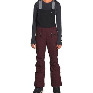 The North Face Ki pants Snow Bibs Overalls marron/balck womens size M